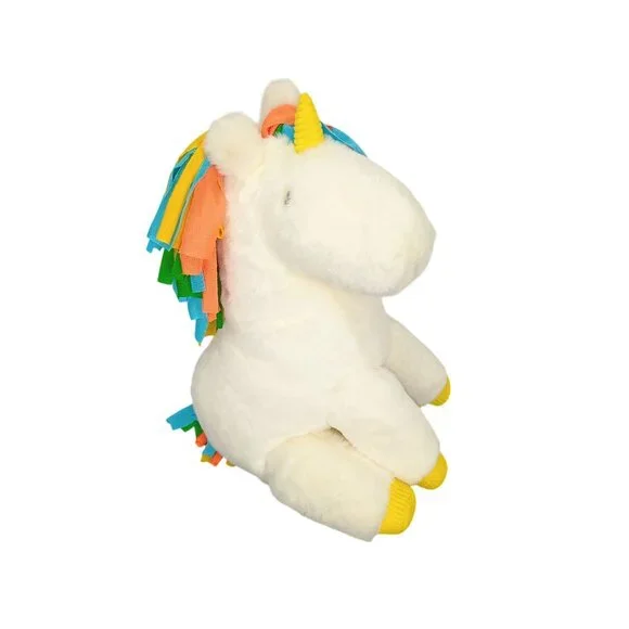 Plush Unicorn Toy With Rainbow Mane & Yellow Hooves By Gigglescape - Picture 1 of 6